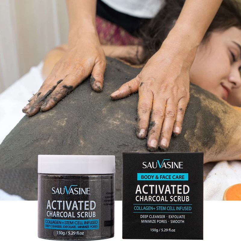 

Activated Charcoal Body Scrubs Exfoliating and Whitening Cream Deeply Cleanses Nourishes Skin La Roche Posay мочалка для тела