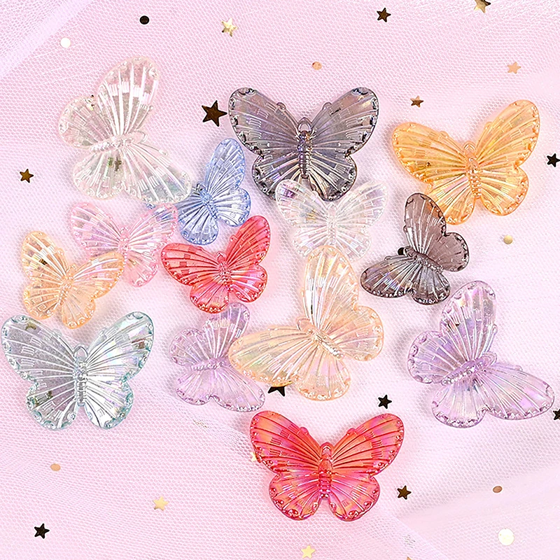 

10Pcs Butterfly Accessories Paste Glue Resin Diy Jewelry Hairpin Diy Accessories