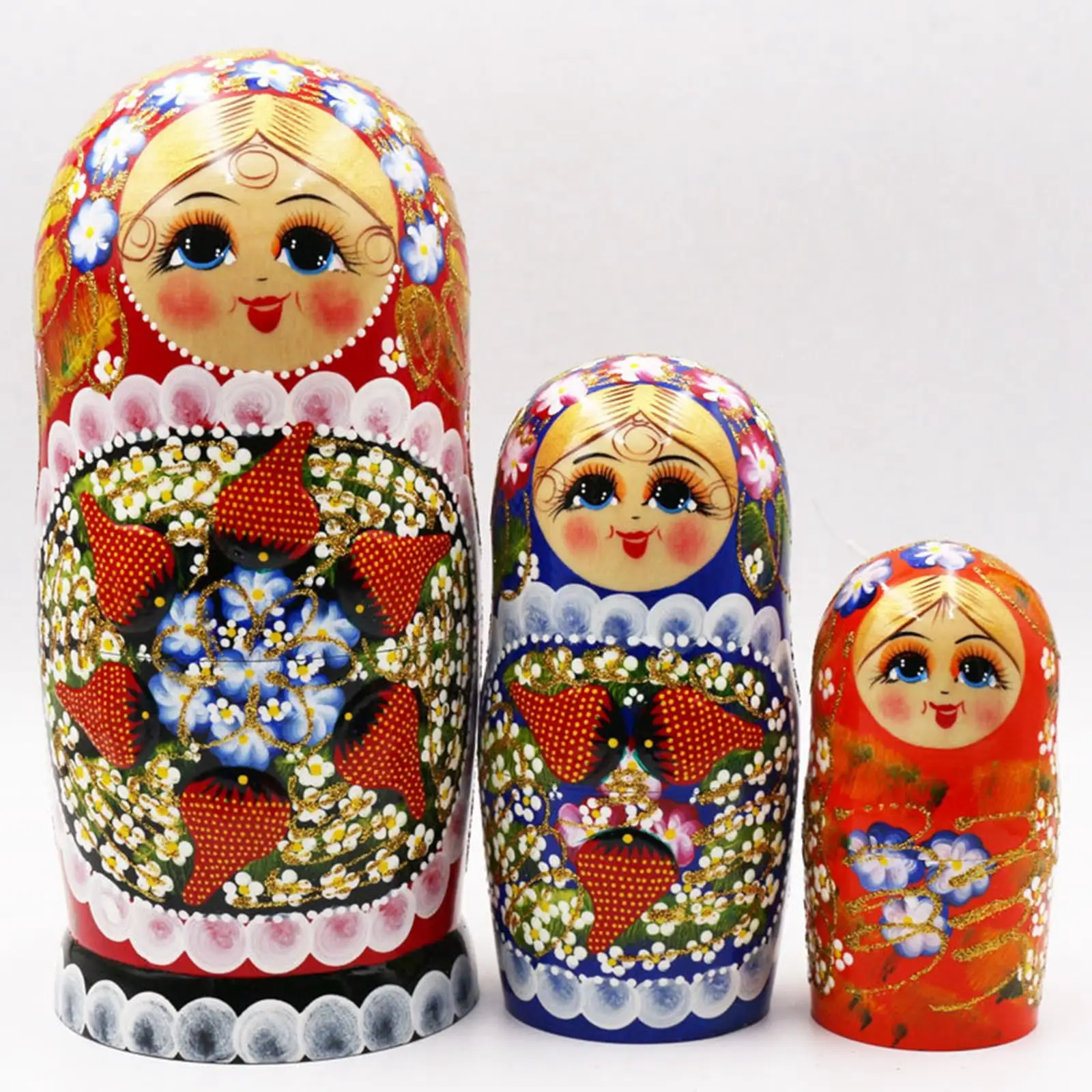 

10 шт., набор русских вставляющихся кукол, традиционные подарки на день рождения, милая Матрешка, ручная роспись для праздничного украшения