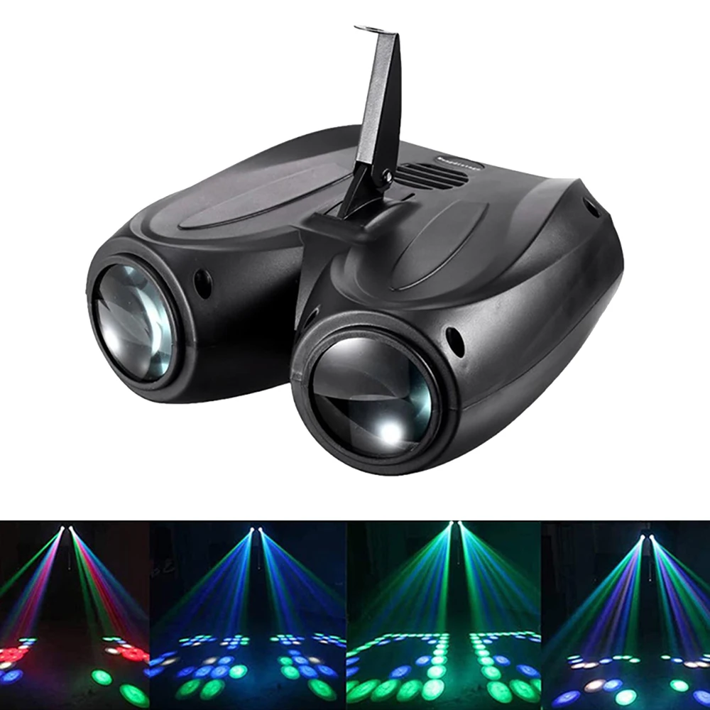 

Led Double Head Disco Lamp Spotlight Colorful DJ Party Light Projector 128/64led Stage Effect Lighting for Home Entertainment
