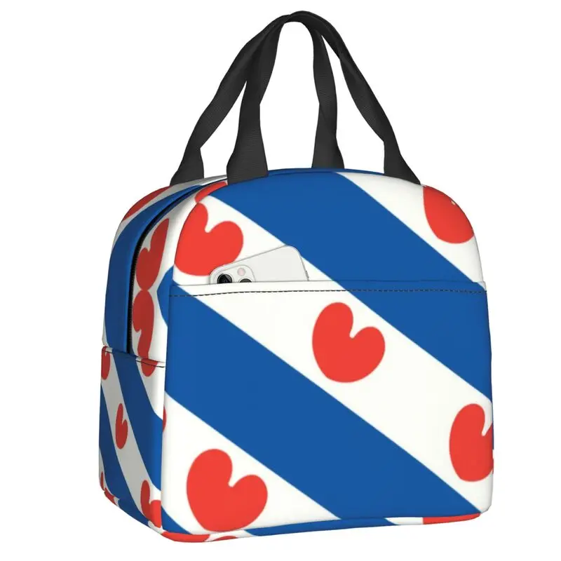 

Friesland Flag Insulated Lunch Bag for Women Leakproof Netherlands Holland Thermal Cooler Bento Box Office Picnic Travel