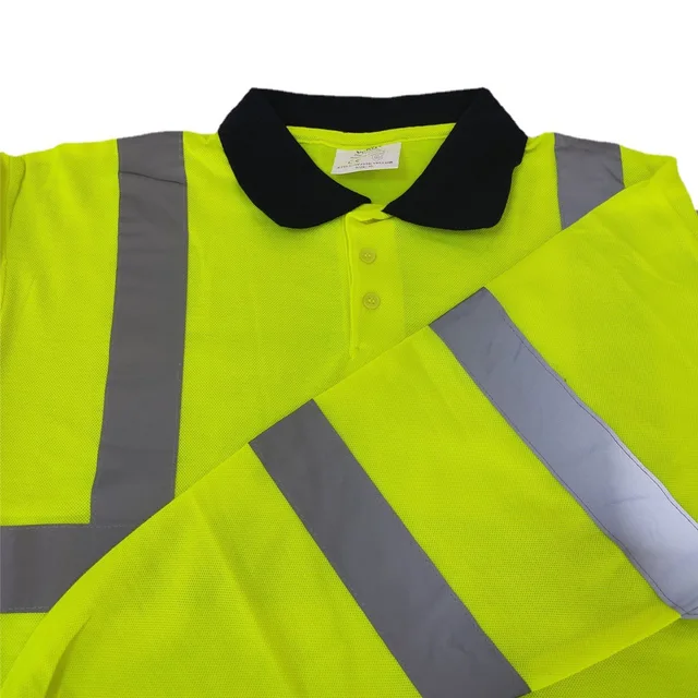 Orange Long Sleeve Reflective Safety Polo