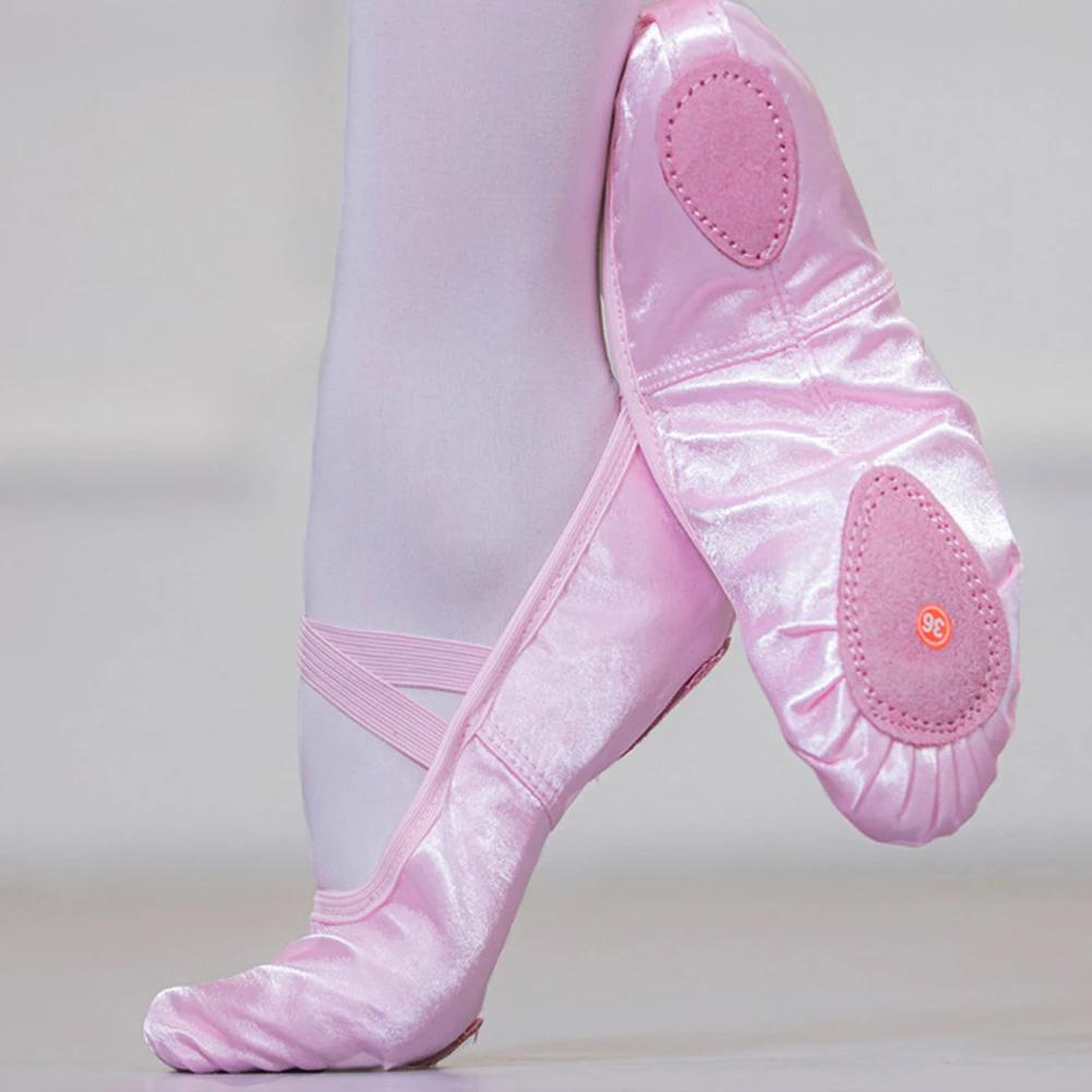 Missfiona Leather Ballet Shoes For Women Split Sole Flats Yoga Ballet Slippers For Dancing 7 Gold