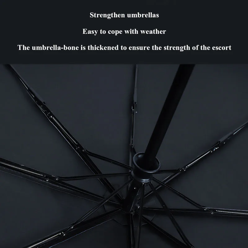 Umbrella Fully Automatic Sunshade Umbrella for Rain and Rain Dual Use Black Rubber Sunscreen and UV Protection Folding