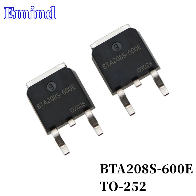 

10Pcs BTA208S-600E Thyristor TO-252 8A/600V BTA208S SMD Triac Large Chip