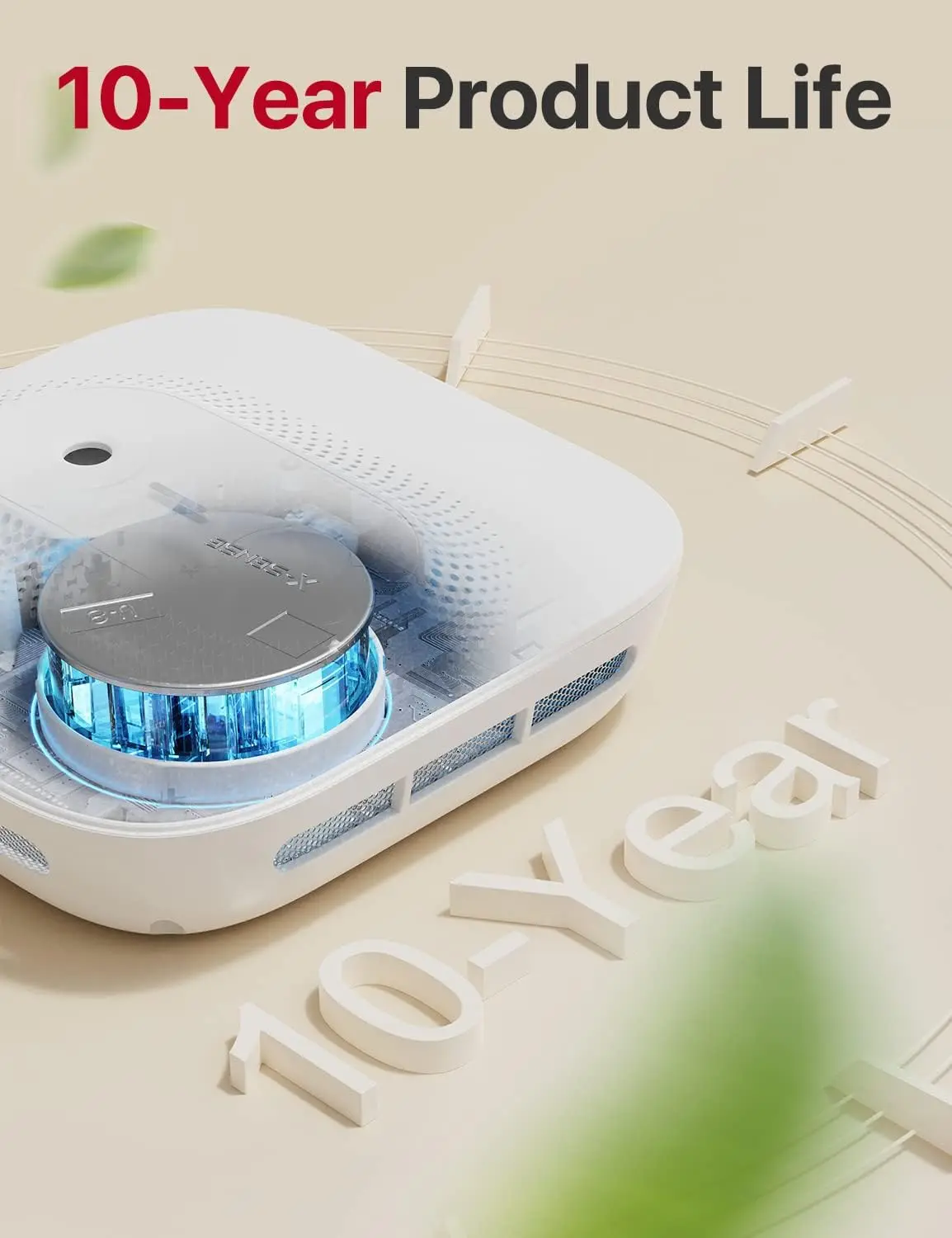Carbon Monoxide Detector with Voice Location, Wireless Interconnected Smoke Detect