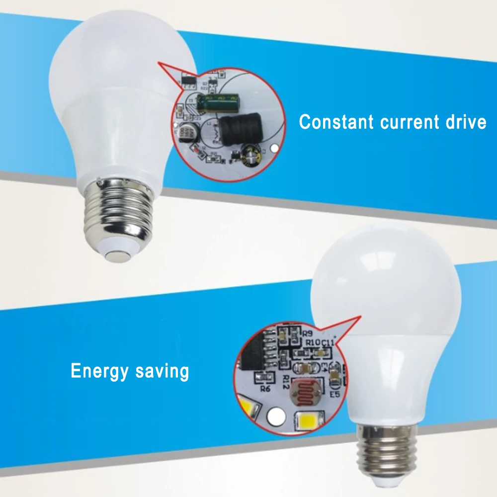 자동 유도 모션 센서 조명, 자동 감지 전구, 스마트 센서 통로 조명, E27 LED 전구, 220 V