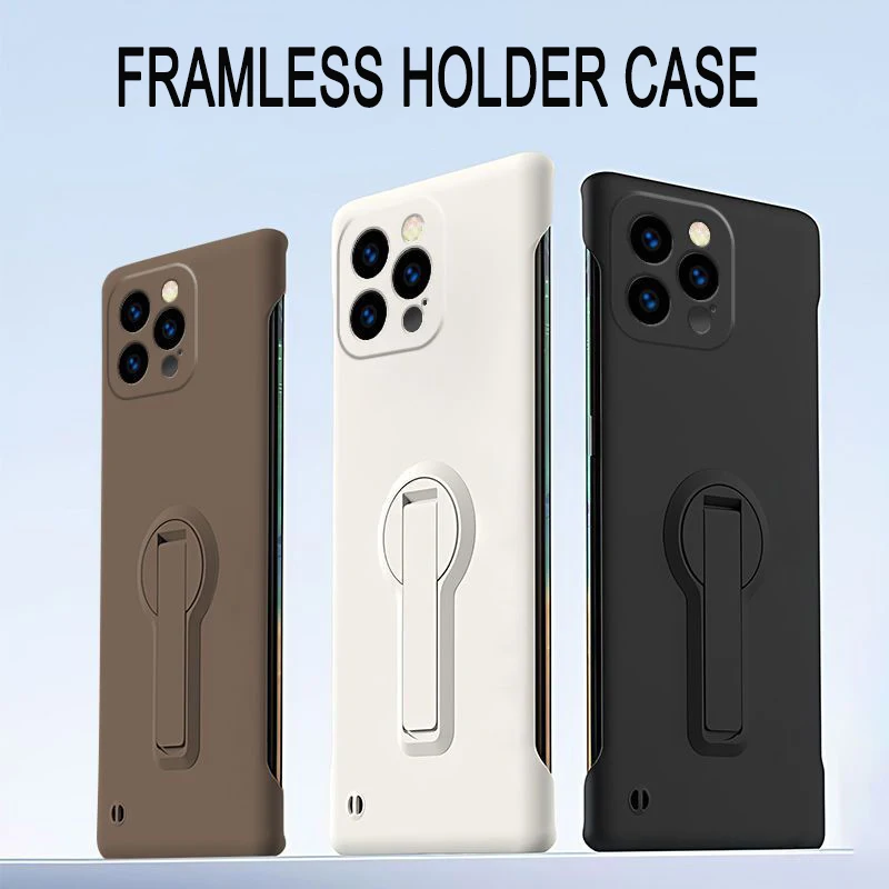 Sleek Frameless Protective Phone Case with Built-In Holder