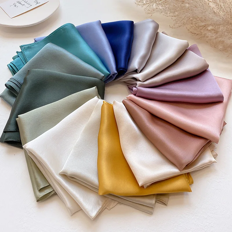 Silk Bandana Scarf - Luxury Square Wrap for Women High-Quality Kerchief Spring Fashion Shawl