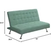 Tufted Futon, Convertible Sleeper Sofa in Teal and Chrome 3