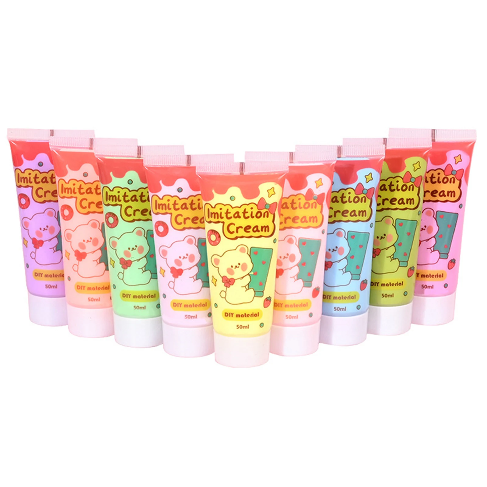 Liquid glue Craft supplies 6Pcs Simulation Whipped Cream Glue Set 50G Imitation Cream Glue For DIY Phone Case Hair Clip Art Craft Projects Making