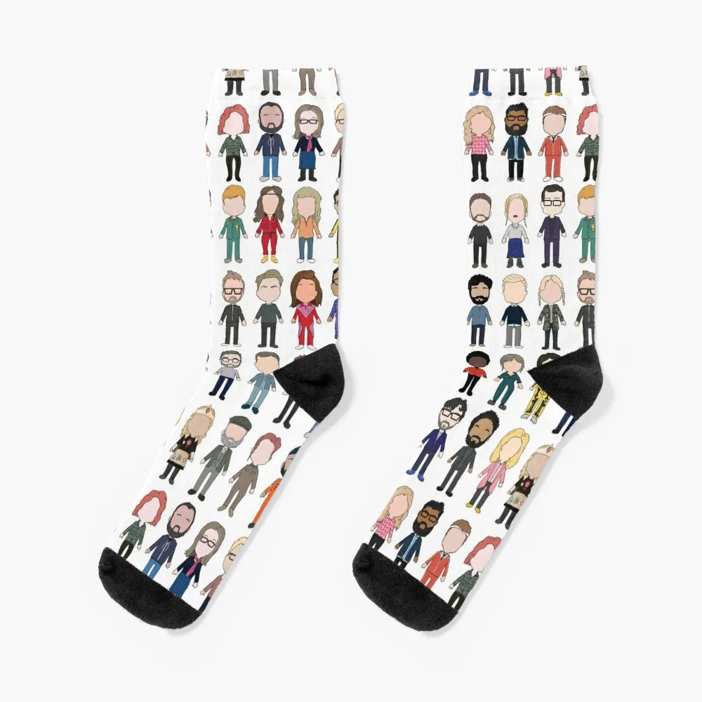 

Cast Poster Taskmaster First Ten Series Socks hockey designer socks christmas sock moving stockings Socks Women Men's