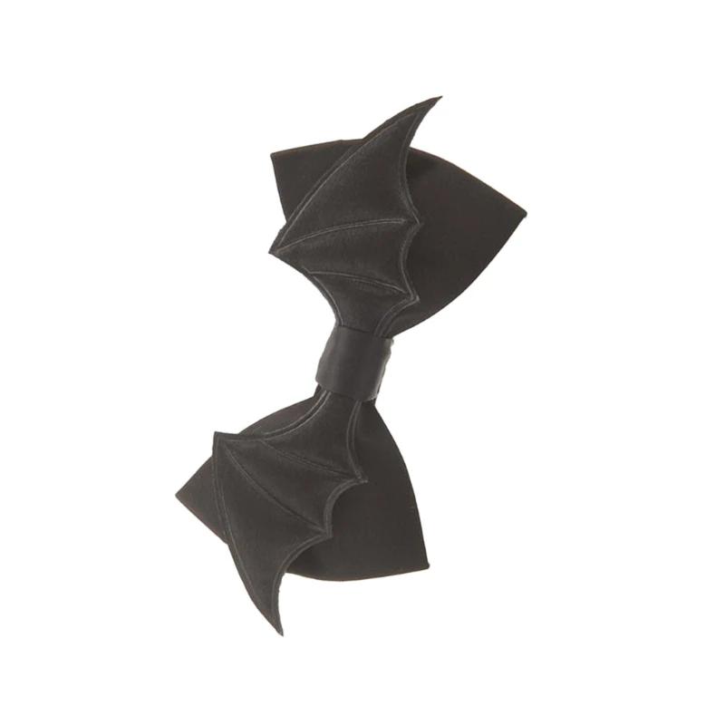 

Галстук-бабочка унисекс из искусственной кожи для мужчин и женщин, черный галстук с крыльями летучей мыши, предварительно с для