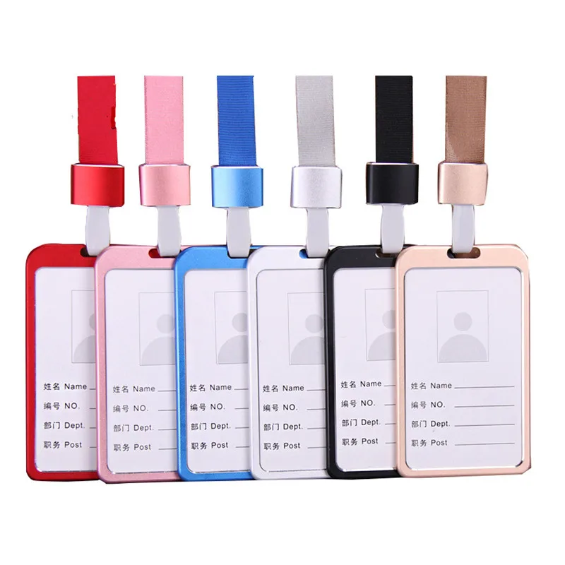 

Work Card Holders Men Women Business Bank Credit Card Holder Name ID Card Cover Metal Work Badge Fashion Card Case Hot
