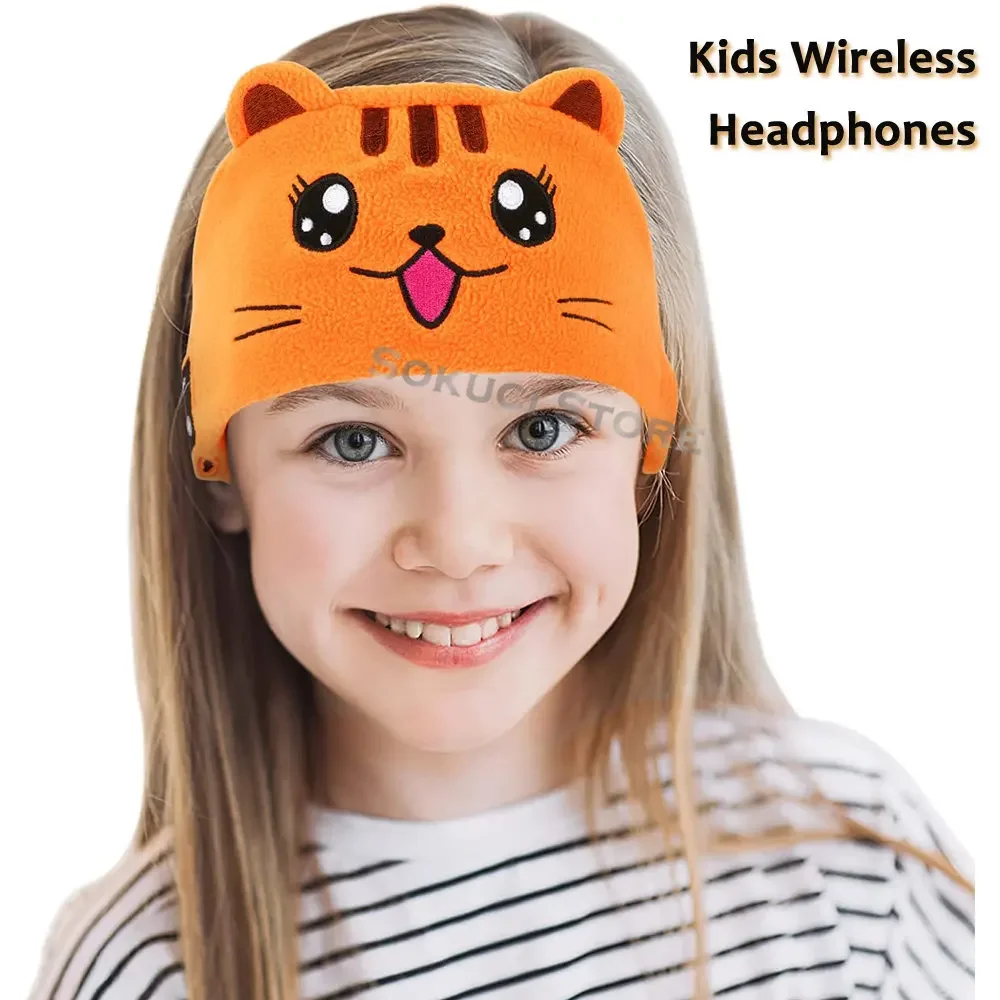 Casque sans fil Bluetooth pour enfants, bandeau en molleton doux, avec  micro, guide vocal, Hi-Fi, stéréo, basse, musique, masque pour les yeux -  AliExpress