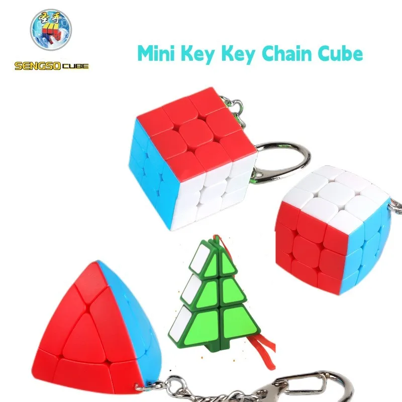 

Sengso Mini Keychain 3x3x3 Magic Cube Fans Mark Key Ring Backpack Decor Pendant Bread Mastermorphix Small Magico Cubo Gadget