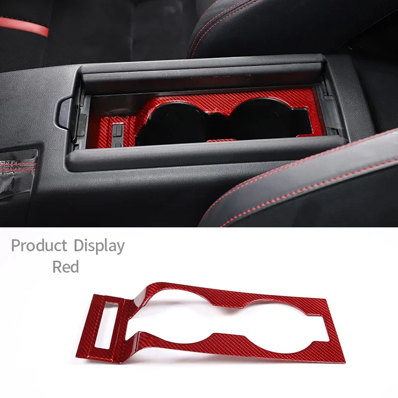 

For Toyota 86 Subaru BRZ 2022 Real Carbon Fiber Car Central Control Cup Holder Panel Decoration Sticker Car Accessories Red