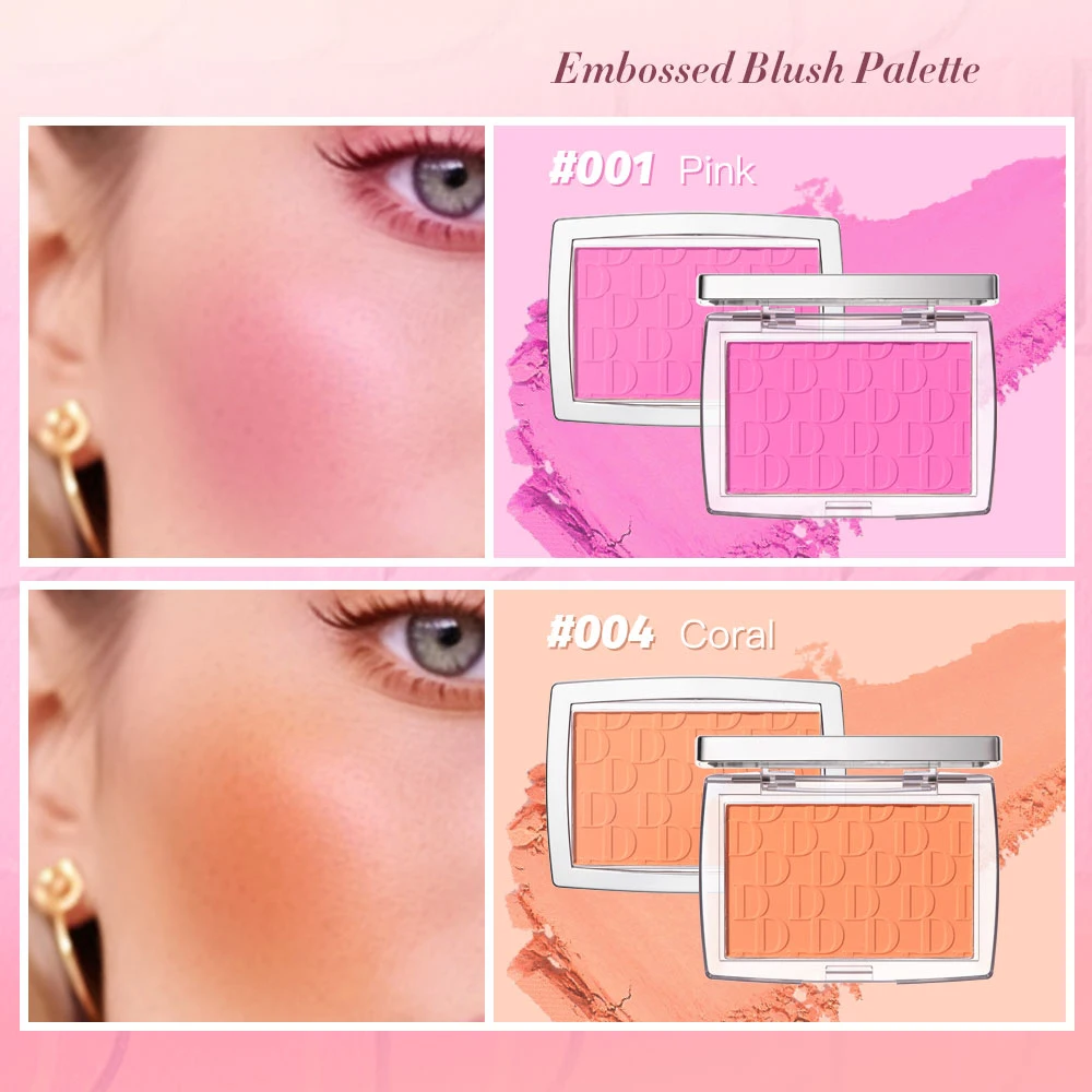 Face Blusher Matte Natural Cheek Tint Brighten Face Pink Red Face Contouring Cosmetics Blush Powder Soft Female Makeup 3