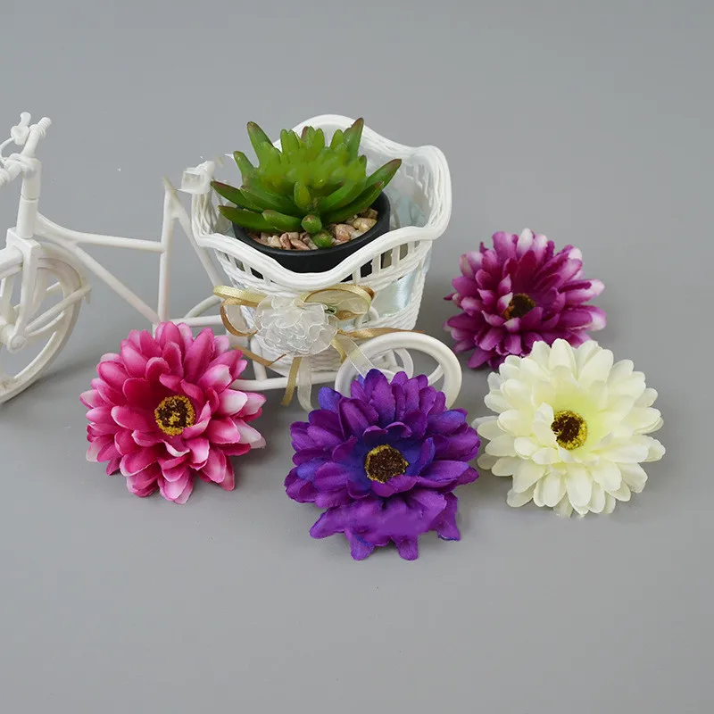 가정용 인공 실크 꽃 국화, 웨딩 부케 장식, DIY 화환 액세서리, 축제 용품, 8.5cm, 50 개