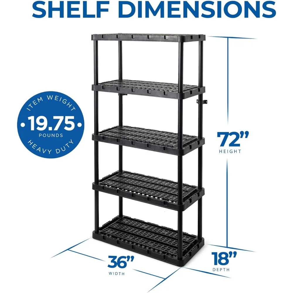 5 Shelf Knect-A-Shelf Ventilated Heavy Duty Storage Unit Organizer System for Home, Garage, Basement & Laundry 3
