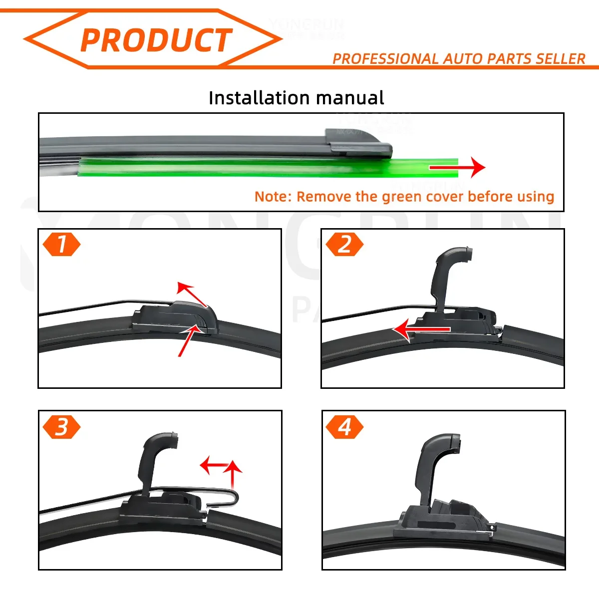 Auto přední windshield wipers pro INFINITI G37 V36 2008-2013 stěrač čepel guma 26