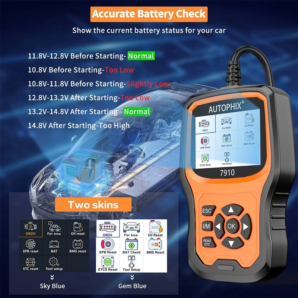 Autophix 7910 OBD2 Diagnostic Tool For BMW For Rolls Royce for Mini Oil Airbag Battery Reset Car OBD 2 Scanner All System 5
