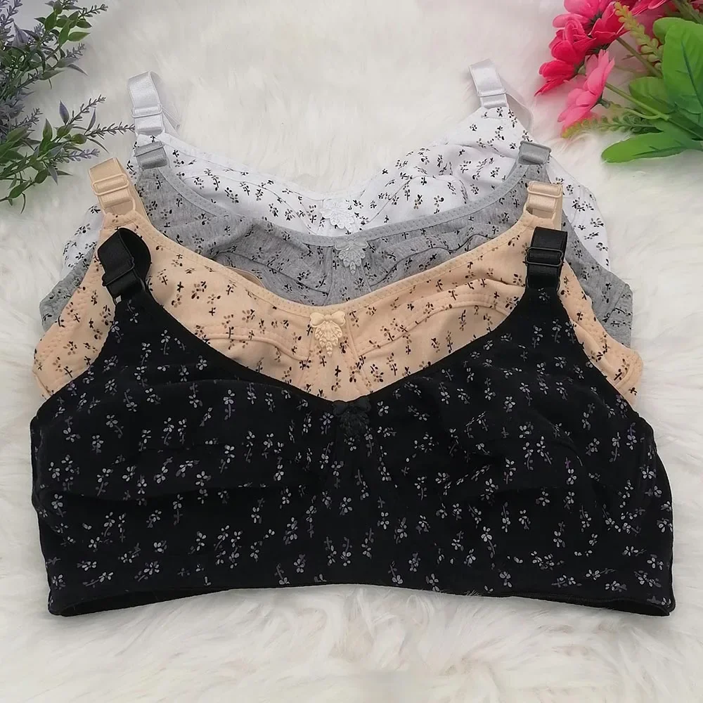 Sexy Lingerie Bra Women's Bra Minimizer Push Up 3/4 cup Wireless soft Bosom cotton Bra plus Size 36 38 40 42 44 46 B C C32 3