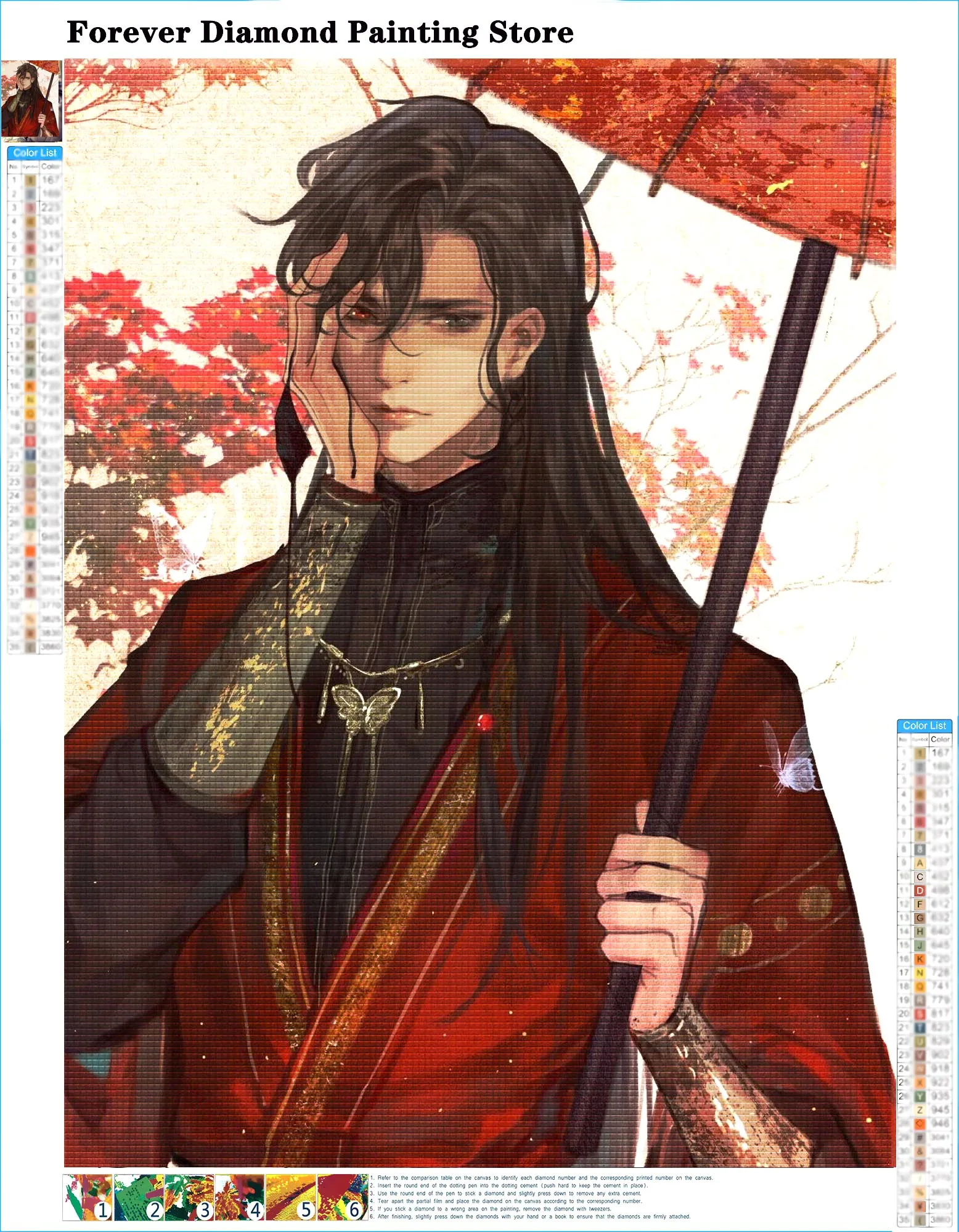 DIY 천국 공식의 축복 애니메이션 전체 다이아몬드 페인팅 HuaCheng/xie Lian 크로스 스티치 자수 그림 모자이크 홈 장식