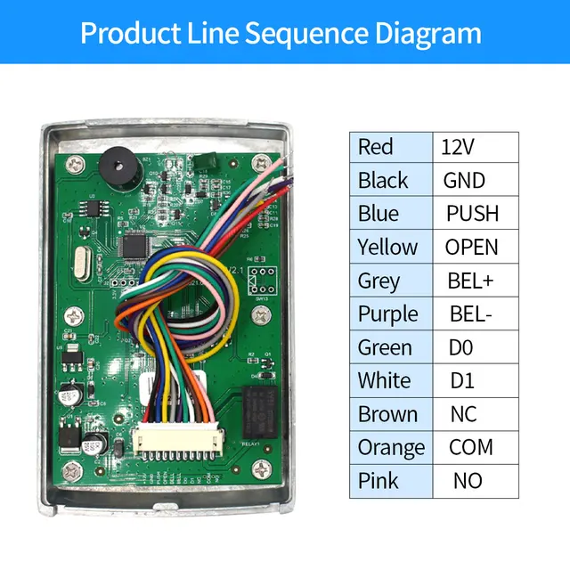 Metal Standalone Access Controller,Wiegand Output Keypad Zinc Alloy,Card Reader with 125Khz Card Rainproof Cover WG 26/34 Reader 5