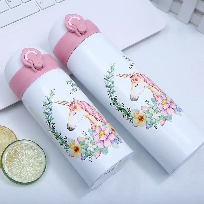 Unicorn Flamingo Thermal Mug Portable Stainless Steel Bouncing Lid 250/350ML