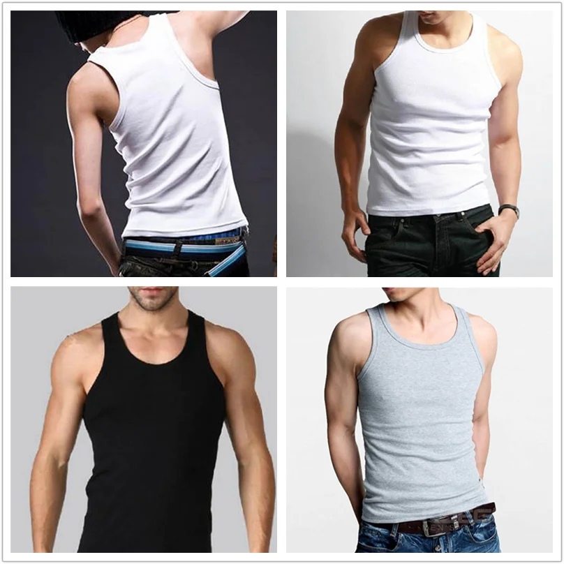 Tanio New Fashion Men Muscle Sleeveless Slim Tee Shirt Tank