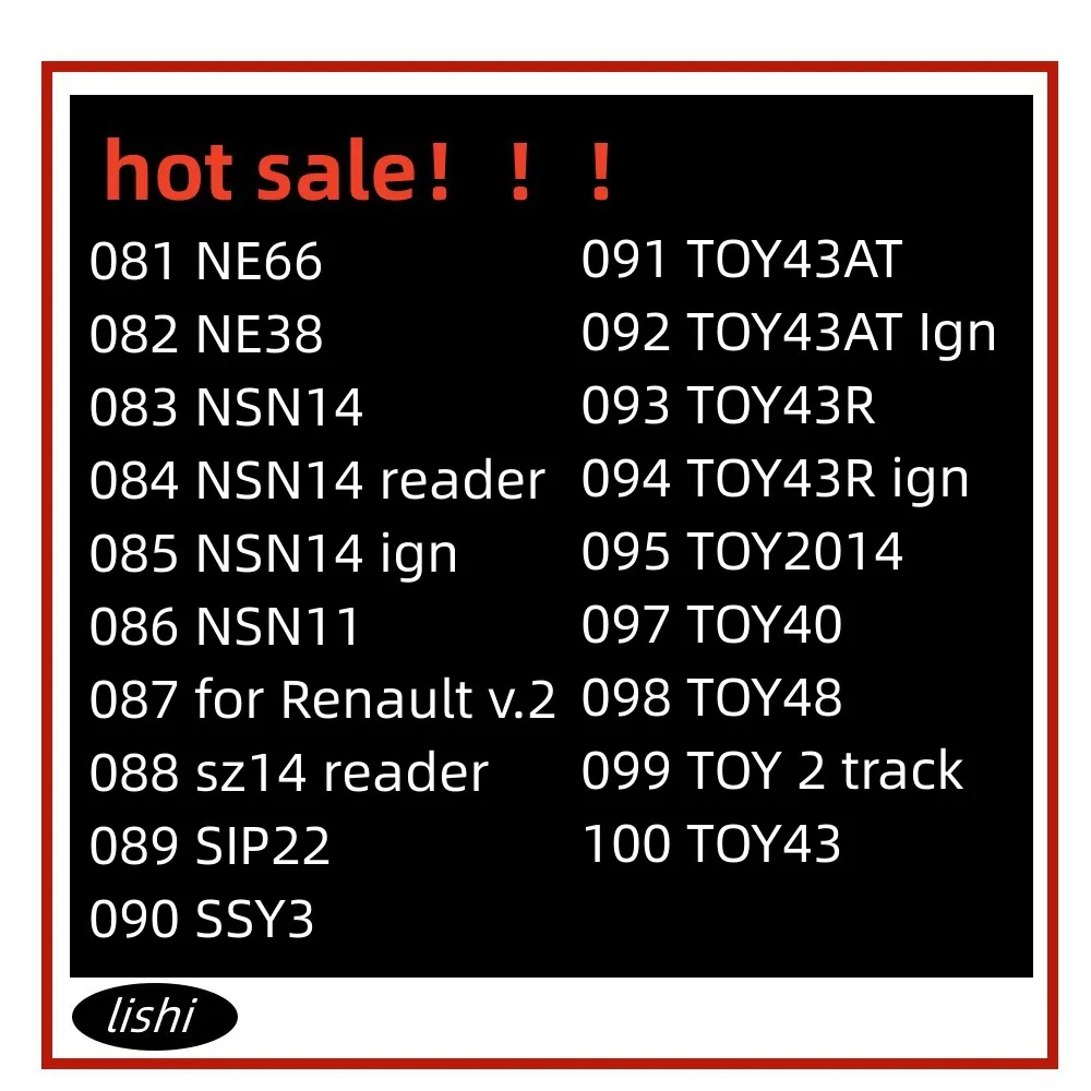 

081-100 Lishi 2 в 1 инструмент 2 в 1 NE66 NE38 NSN14 NSN11 S14 SIP22 SSY3 TOY43AT TOY2 TOY43R TOY2014 TOY40 TOY48 TOY43 инструменты