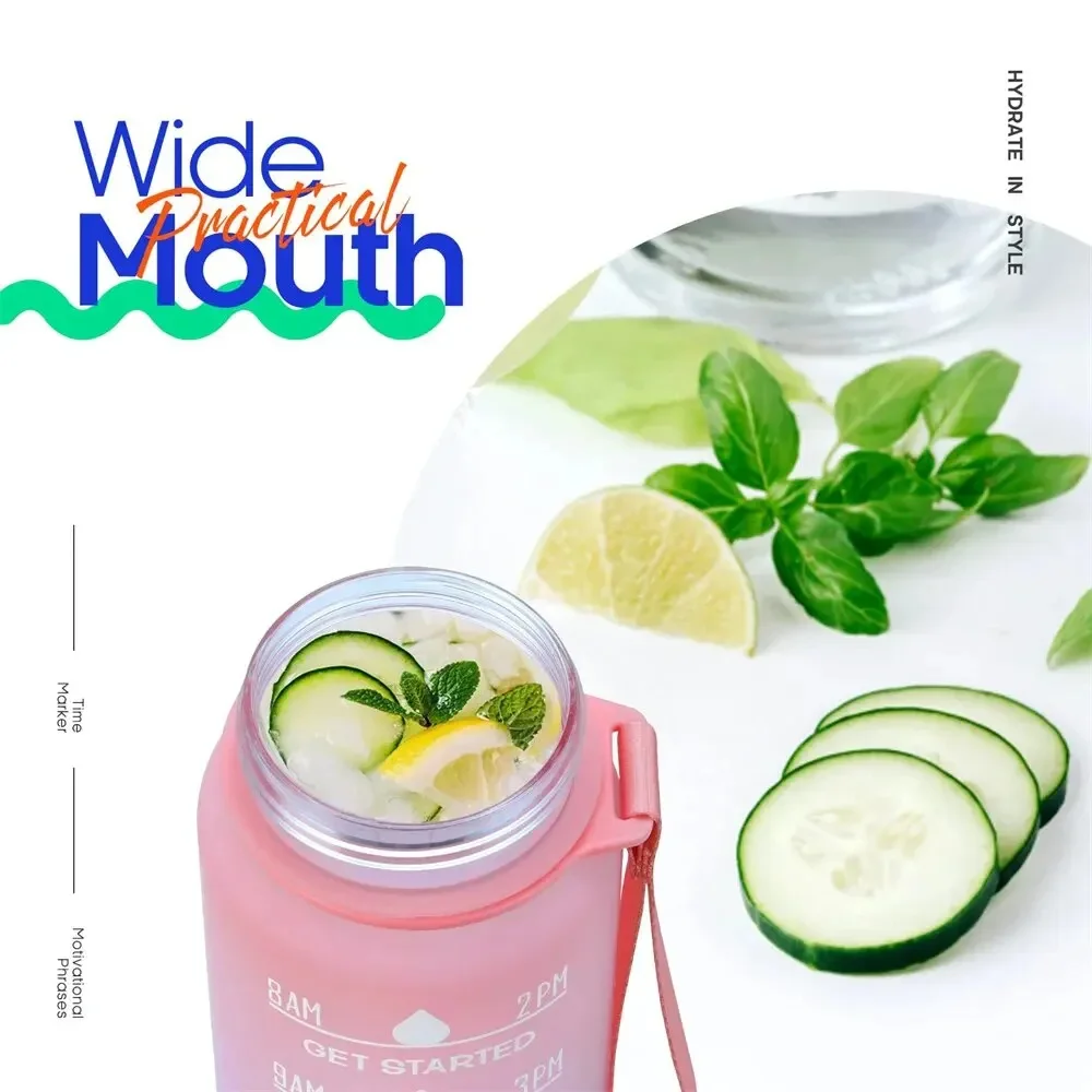 Description Picture 5 of itemLeakproof Water Bottles with Times to Drink and Straw Motivational Drinking Sports Water Bottle for Fitnes Gym Outdoor 1000ml