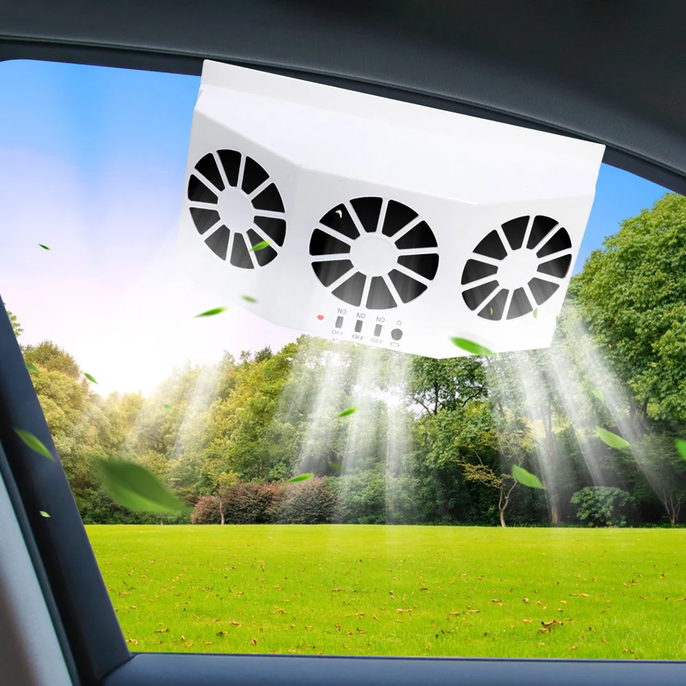 Car Fan Cooling System Solar Panel Window Cooler Fan Auto Air Vent Exhaust  Fan Solar Radiator 3 Fans For Cars Camper RV Caravan - AliExpress