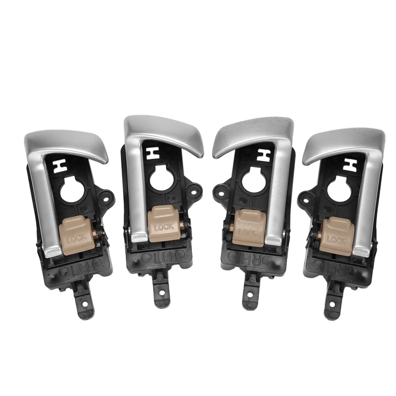 

4Pcs Interior Inner Door Handle (4 Doors)For 2007-2012 Hyundai Santa Fe WITH/ Beige Knob 82610-2B010 82620-2B010