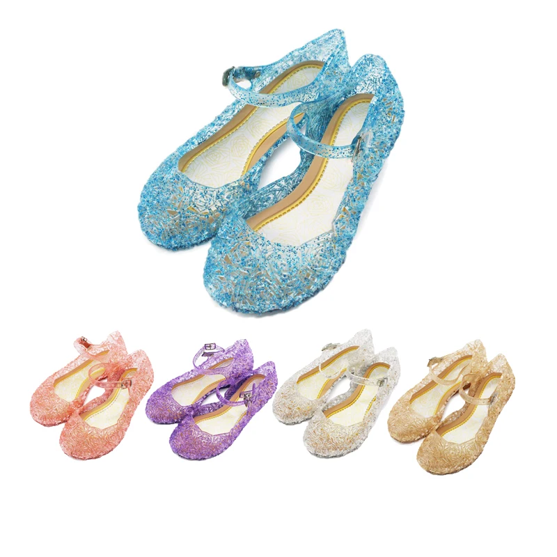 

Baby Girls Sandals Elsa Anna Shoes Little Girls Princess Crystal Shoes Bithday Gift Children High Heels Catwalk Party Show Shoes