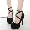 Suede Women High Heels Sexy Stiletto Pumps Platform Black Red Dress Party Wedding Shoes Woman Pumps Bottom Office black heels 1