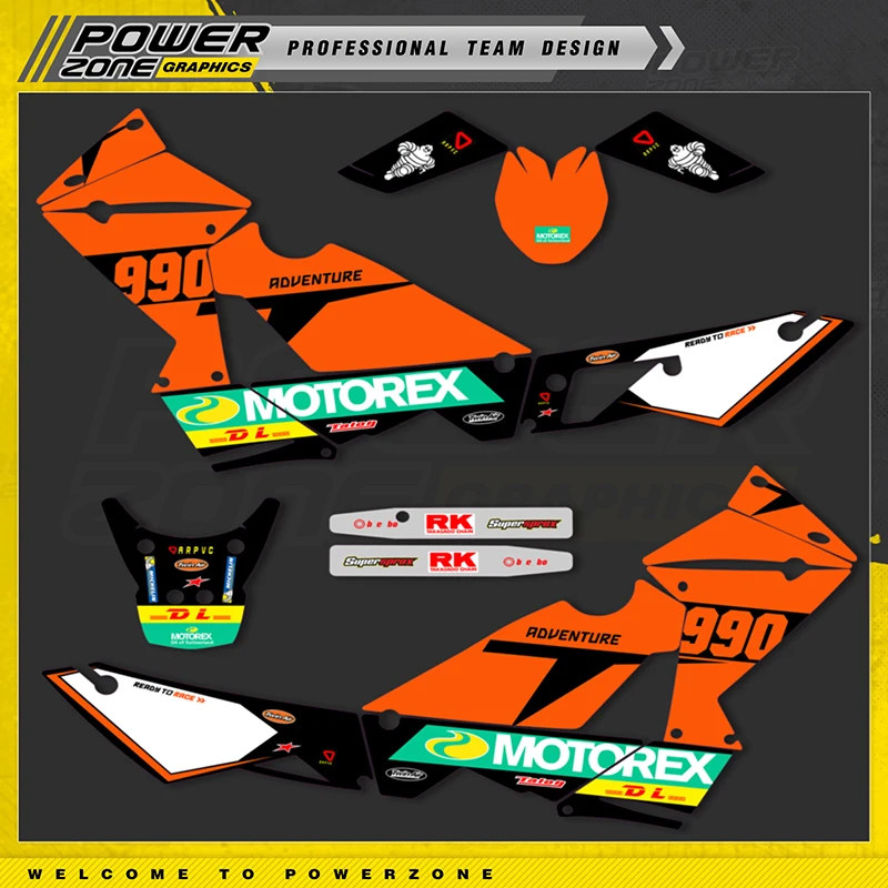 

PowerZone for Custom Team Graphics Backgrounds Decals Stickers Kit For KTM 03-16 990ADV 2003-2016 Motorcycle 003