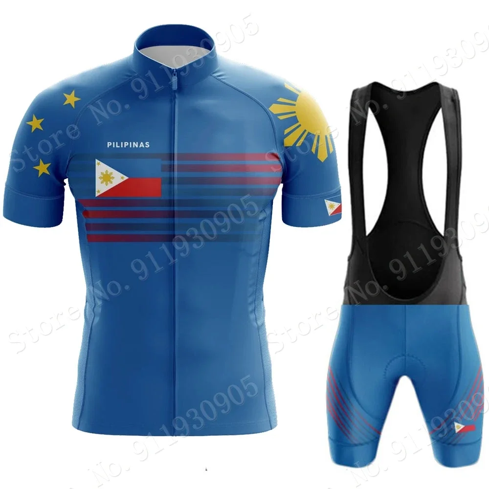 PHILIPPINES National Cycling Jersey Set Summer Pilipinas Clothing Road Bike Shirts Suit Bicycle Bib Shorts MTB Ropa Maillot
