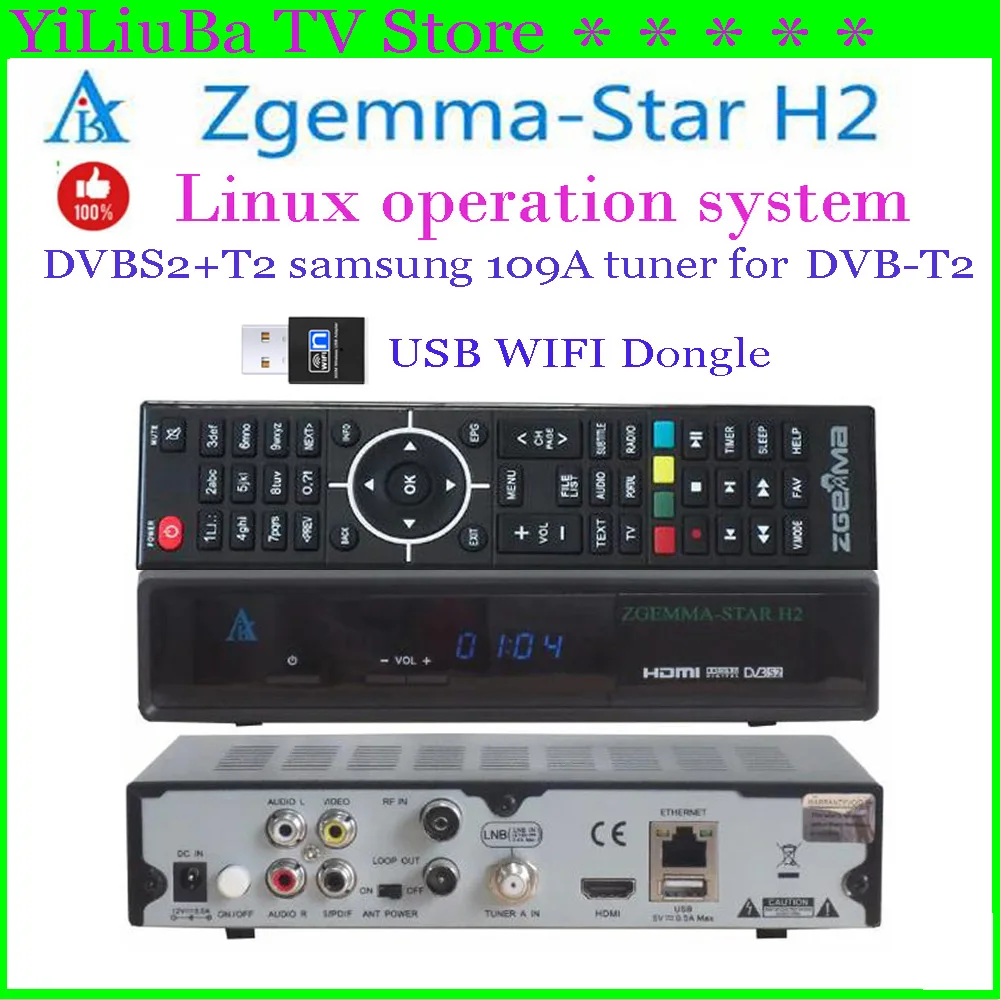 [Genuine] Vendita Calda Zgemma Star H2 Ricevitore Tv Satellitare Digitale Linux Enigma2 Recettore Dvb-S2X + Dvb-T2 Ricevitore Edizione Classica