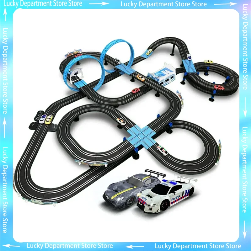 

1:64 Electric Race Track Car Accessories Toy Remote Control Car Autorama Circuit Voiture Railway Slot Vehicle Kids Birthday Gift