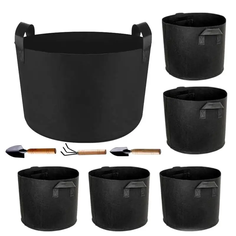 

Planting Bags 6PCS 5 Gallon Aeration Fabric Pots With Reinforced Handles Gardening Bags For Fruits Vegetables And Flowers Grow