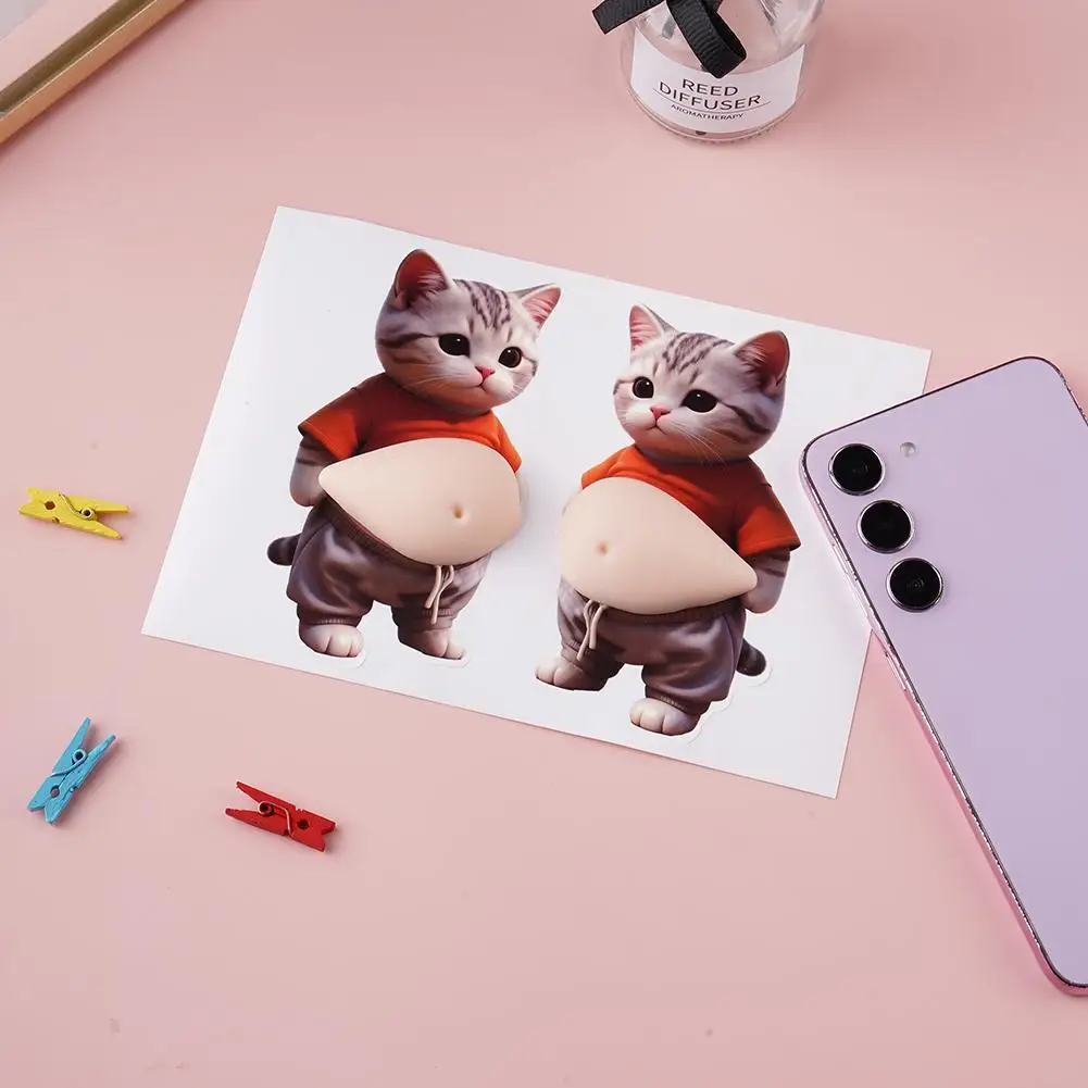 Niedliche Welpen 3D Bauch-Aufkleber, Quetschbare 3D Weiche Katzen-Bauch-Sticker für Handyhüllen, Notizbücher, Scrapbooking, DIY-Dekoration – Detail 19