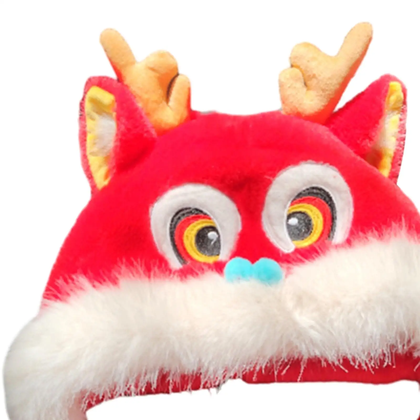 Chinese Lion Dance Hat Warm Winter Hat Women Thermal Hat with Ear Flaps Dragon Hat Animal Hat for Birthday Holiday Cosplay