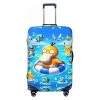 Game Pokemon Psyduck Printed Suitcase Cover Flight Business Elastic Luggage Accesories Protection 2