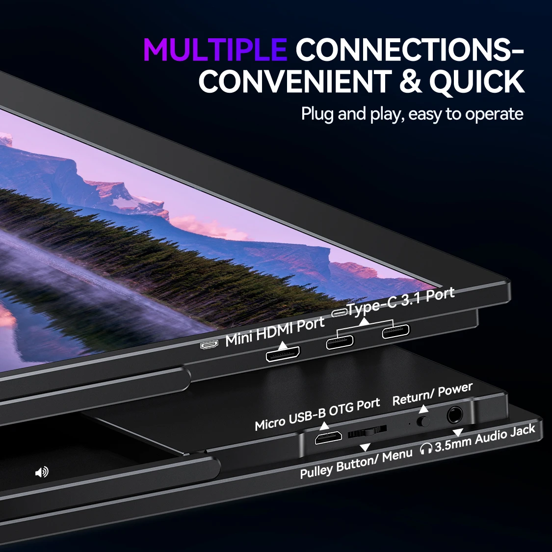 UPERFECT 18インチ大型ポータブルモニター 2K 144Hz ゲーミング