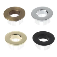 Replacement Brass Made Bathroom Basin Faucet Sink Overflow Cover Black Silver Gold Vintage Bronze With Six-feet  Ring Insert 1