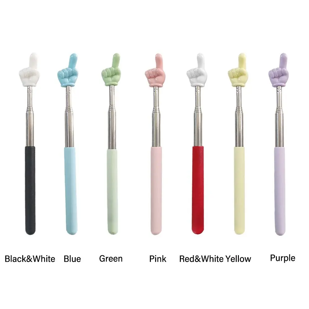 Telescopic Teaching Fingerstick Design White Board Pointer Handheld Reading Stick Stainless Steel Teaching Office Supplies
