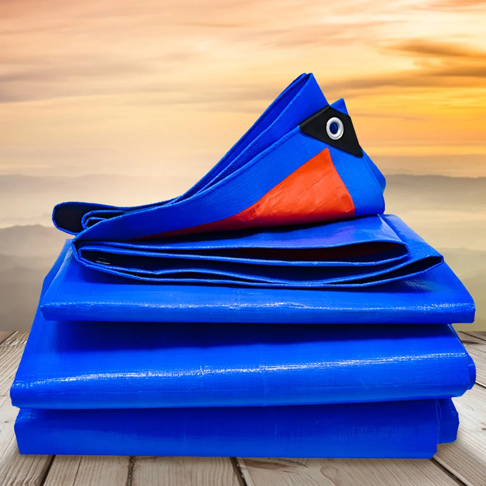 2x2/3/4M Tarps Waterproof Tear Resistance Tarpaulin Cover Multi Purpose Thick Tarp Cover Camping Patio Boat Roof Tent RV Car