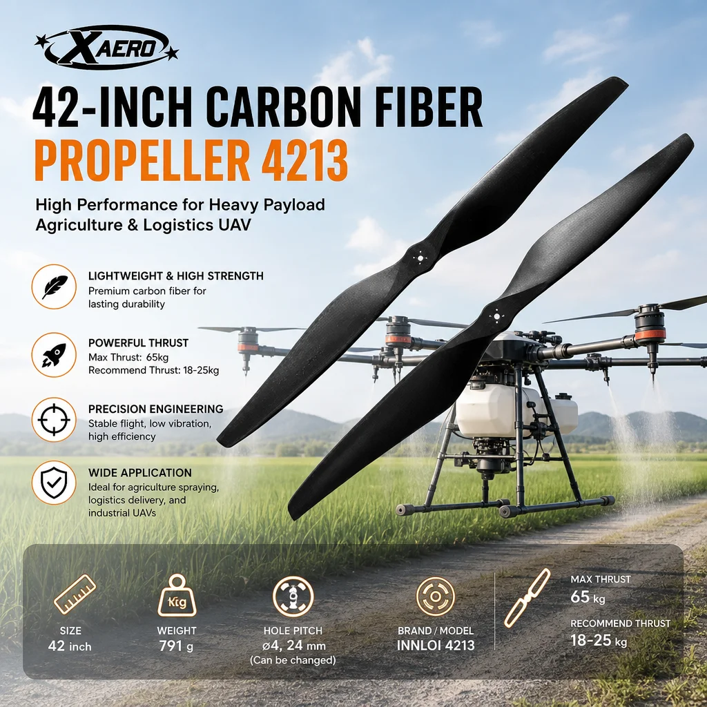 XAERO 42 Zoll 4213 Kohlefaserpropeller für schwere Nutzlasten in der Landwirtschaft und Logistik-UAVs